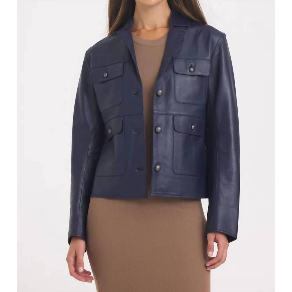 NEW JAKETT brooke burnished jacket in dark indigo navy